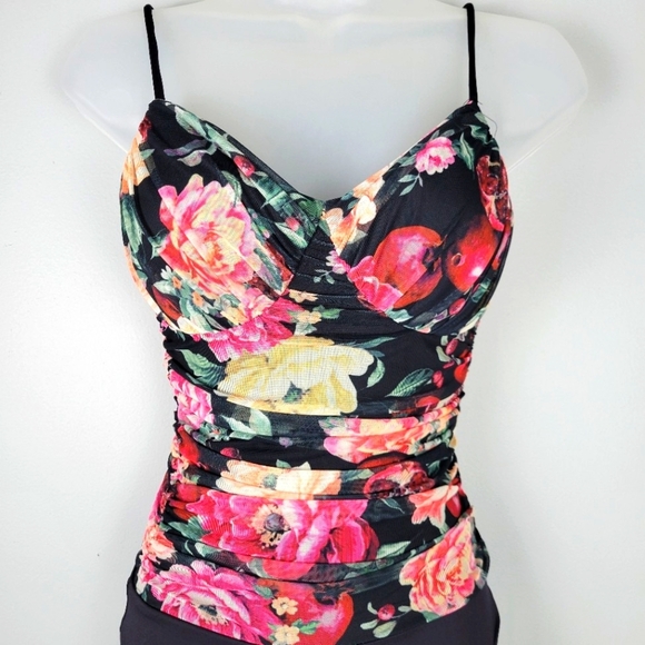 Express Tops - NWT Express Size XS Floral Mesh Bodysuit